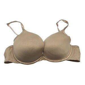 Cacique Smooth Boost Plunge Bra Beige Nylon & Spandex 42C